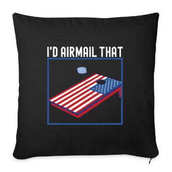 Cornhole Player Cornhole Board - Sofa pillowcase 17,3'' x 17,3'' (45 x 45 cm) - black - Front