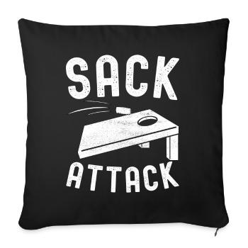 Cornhole Player Cornhole Board - Sofa pillowcase 17,3'' x 17,3'' (45 x 45 cm) - black - Front