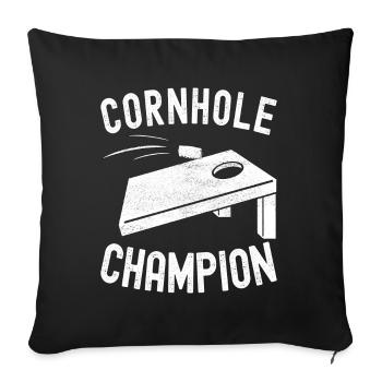 Cornhole Player Cornhole Board - Sofa pillowcase 17,3'' x 17,3'' (45 x 45 cm) - black - Front
