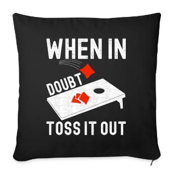Cornhole Player Cornhole Board - Sofa pillowcase 17,3'' x 17,3'' (45 x 45 cm) - black - Front