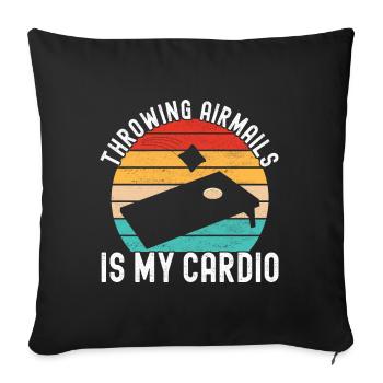 Cornhole Player Cornhole Board - Sofa pillowcase 17,3'' x 17,3'' (45 x 45 cm) - black - Front