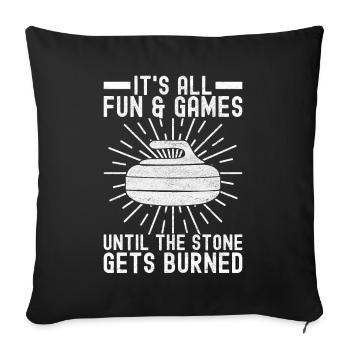 Curling Curling players - Sofa pillowcase 17,3'' x 17,3'' (45 x 45 cm) - black - Front