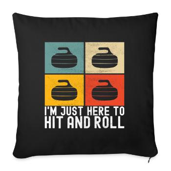 Curling Curling players - Sofa pillowcase 17,3'' x 17,3'' (45 x 45 cm) - black - Front