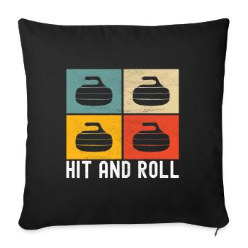 Curling Curling players - Sofa pillowcase 17,3'' x 17,3'' (45 x 45 cm) - black - Front