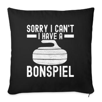 Curling Curling players - Sofa pillowcase 17,3'' x 17,3'' (45 x 45 cm) - black - Front