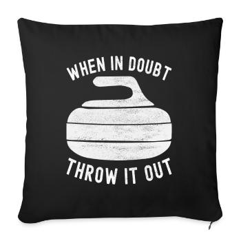 Curling Curling players - Sofa pillowcase 17,3'' x 17,3'' (45 x 45 cm) - black - Front