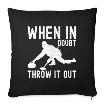 Curling Curling players - Sofa pillowcase 17,3'' x 17,3'' (45 x 45 cm) - black - Front