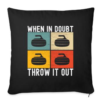 Curling Curling players - Sofa pillowcase 17,3'' x 17,3'' (45 x 45 cm) - black - Front