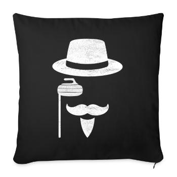 Curling Curling players - Sofa pillowcase 17,3'' x 17,3'' (45 x 45 cm) - black - Front