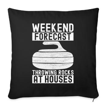 Curling Curling players - Sofa pillowcase 17,3'' x 17,3'' (45 x 45 cm) - black - Front