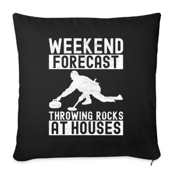 Curling Curling players - Sofa pillowcase 17,3'' x 17,3'' (45 x 45 cm) - black - Front
