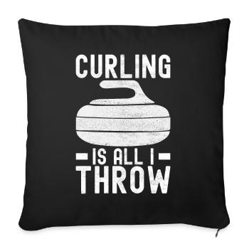 Curling Curling players - Sofa pillowcase 17,3'' x 17,3'' (45 x 45 cm) - black - Front
