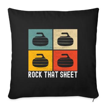 Curling Curling players - Sofa pillowcase 17,3'' x 17,3'' (45 x 45 cm) - black - Front