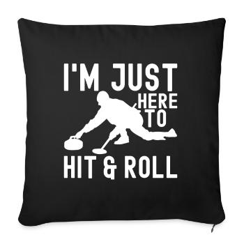 Curling Curling players - Sofa pillowcase 17,3'' x 17,3'' (45 x 45 cm) - black - Front