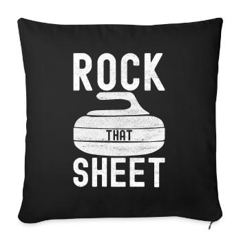 Curling Curling players - Sofa pillowcase 17,3'' x 17,3'' (45 x 45 cm) - black - Front