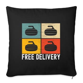 Curling Curling players - Sofa pillowcase 17,3'' x 17,3'' (45 x 45 cm) - black - Front