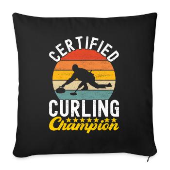 Curling Curling players - Sofa pillowcase 17,3'' x 17,3'' (45 x 45 cm) - black - Front