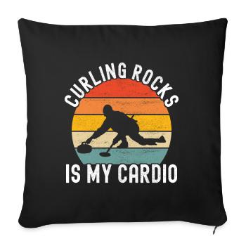 Curling Curling players - Sofa pillowcase 17,3'' x 17,3'' (45 x 45 cm) - black - Front