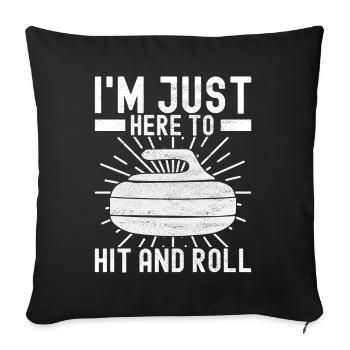 Curling Curling players - Sofa pillowcase 17,3'' x 17,3'' (45 x 45 cm) - black - Front