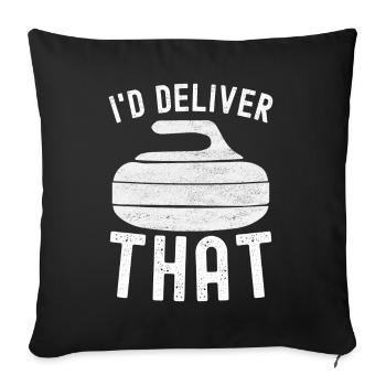 Curling Curling players - Sofa pillowcase 17,3'' x 17,3'' (45 x 45 cm) - black - Front