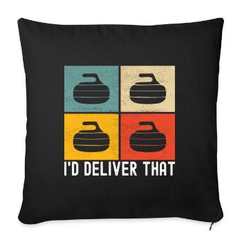 Curling Curling players - Sofa pillowcase 17,3'' x 17,3'' (45 x 45 cm) - black - Front