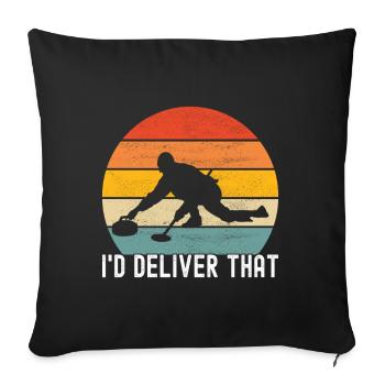 Curling Curling players - Sofa pillowcase 17,3'' x 17,3'' (45 x 45 cm) - black - Front