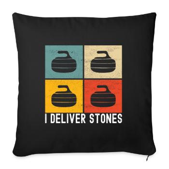 Curling Curling players - Sofa pillowcase 17,3'' x 17,3'' (45 x 45 cm) - black - Front