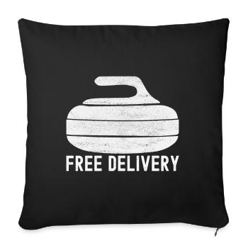 Curling Curling players - Sofa pillowcase 17,3'' x 17,3'' (45 x 45 cm) - black - Front