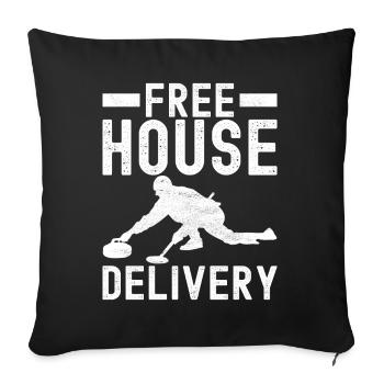 Curling Curling players - Sofa pillowcase 17,3'' x 17,3'' (45 x 45 cm) - black - Front
