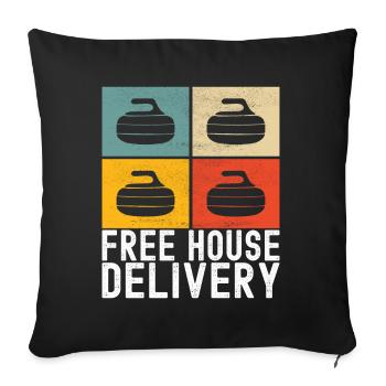 Curling Curling players - Sofa pillowcase 17,3'' x 17,3'' (45 x 45 cm) - black - Front