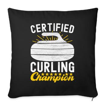 Curling Curling players - Sofa pillowcase 17,3'' x 17,3'' (45 x 45 cm) - black - Front
