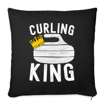Curling Curling players - Sofa pillowcase 17,3'' x 17,3'' (45 x 45 cm) - black - Front