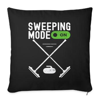 Curling Curling players - Sofa pillowcase 17,3'' x 17,3'' (45 x 45 cm) - black - Front