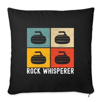 Curling Curling players - Sofa pillowcase 17,3'' x 17,3'' (45 x 45 cm) - black - Front