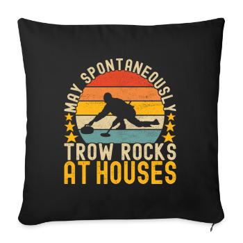 Curling Curling players - Sofa pillowcase 17,3'' x 17,3'' (45 x 45 cm) - black - Front