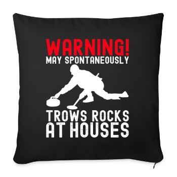 Curling Curling players - Sofa pillowcase 17,3'' x 17,3'' (45 x 45 cm) - black - Front