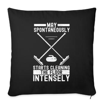 Curling Curling players - Sofa pillowcase 17,3'' x 17,3'' (45 x 45 cm) - black - Front