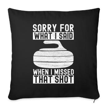 Curling Curling players - Sofa pillowcase 17,3'' x 17,3'' (45 x 45 cm) - black - Front