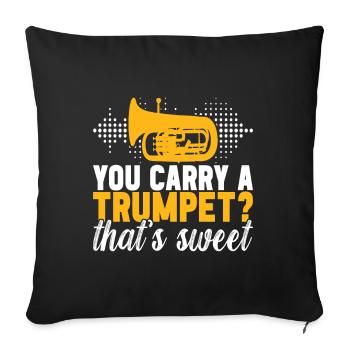 Euphonium baritone tenor horn - Sofa pillowcase 17,3'' x 17,3'' (45 x 45 cm) - black - Front