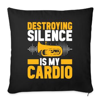 Euphonium baritone tenor horn - Sofa pillowcase 17,3'' x 17,3'' (45 x 45 cm) - black - Front