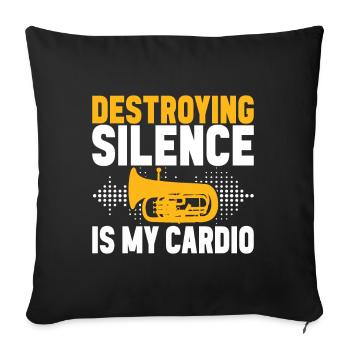 Euphonium baritone tenor horn - Sofa pillowcase 17,3'' x 17,3'' (45 x 45 cm) - black - Front