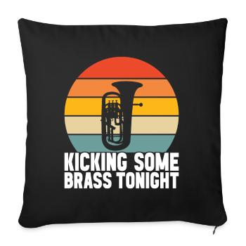 Euphonium baritone tenor horn - Sofa pillowcase 17,3'' x 17,3'' (45 x 45 cm) - black - Front