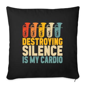 Euphonium baritone tenor horn - Sofa pillowcase 17,3'' x 17,3'' (45 x 45 cm) - black - Front