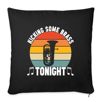 Euphonium baritone tenor horn - Sofa pillowcase 17,3'' x 17,3'' (45 x 45 cm) - black - Front