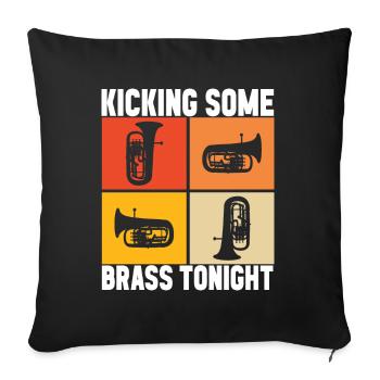Euphonium baritone tenor horn - Sofa pillowcase 17,3'' x 17,3'' (45 x 45 cm) - black - Front