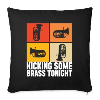 Euphonium baritone tenor horn - Sofa pillowcase 17,3'' x 17,3'' (45 x 45 cm) - black - Front