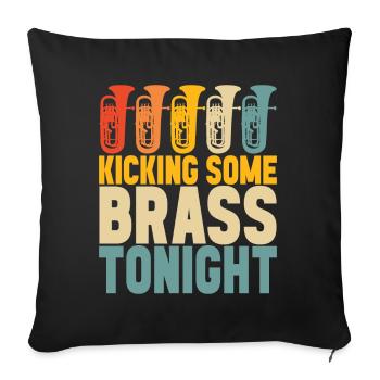 Euphonium baritone tenor horn - Sofa pillowcase 17,3'' x 17,3'' (45 x 45 cm) - black - Front