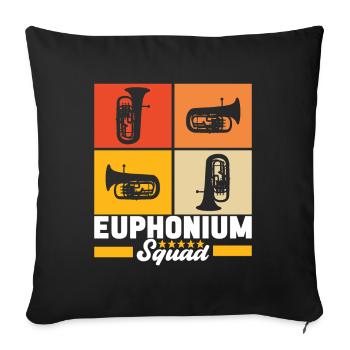 Euphonium baritone tenor horn - Sofa pillowcase 17,3'' x 17,3'' (45 x 45 cm) - black - Front