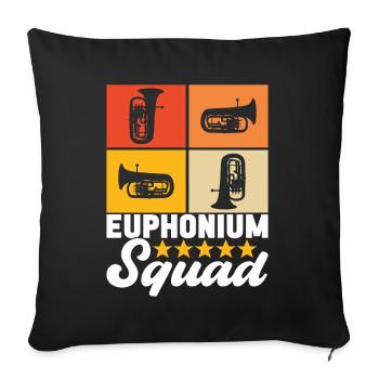 Euphonium baritone tenor horn - Sofa pillowcase 17,3'' x 17,3'' (45 x 45 cm) - black - Front