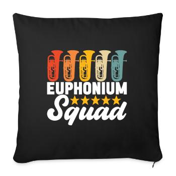 Euphonium baritone tenor horn - Sofa pillowcase 17,3'' x 17,3'' (45 x 45 cm) - black - Front
